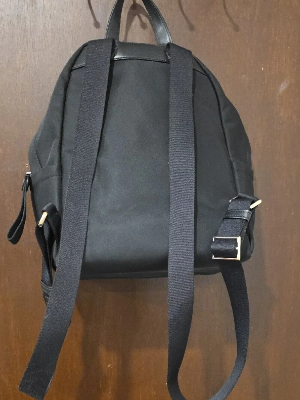 kate spade Black Mini Nylon Backpack with Gold Zippers